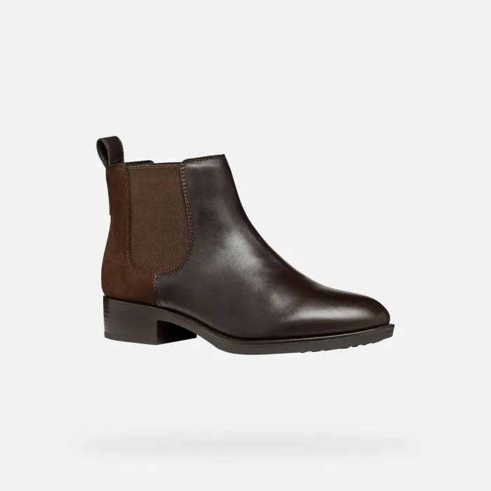 Woman Geox Ankle Boots FELICITY WOMAN Dark Brown Chelsea Boots Dark Brown
