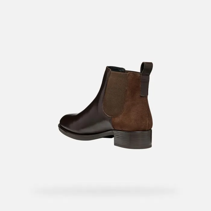 Woman Geox Ankle Boots FELICITY WOMAN Dark Brown Chelsea Boots Dark Brown