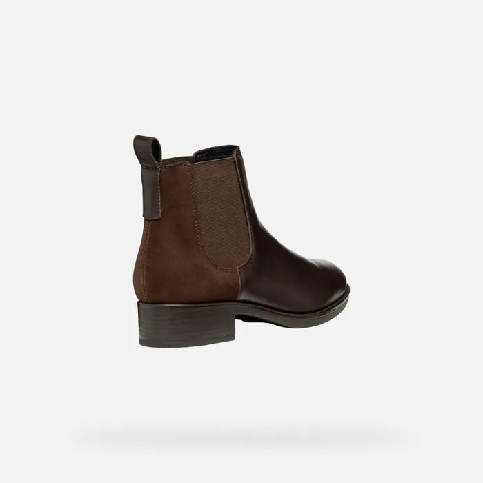 Woman Geox Ankle Boots FELICITY WOMAN Dark Brown Chelsea Boots Dark Brown