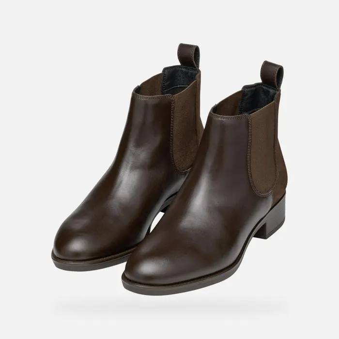 Woman Geox Ankle Boots FELICITY WOMAN Dark Brown Chelsea Boots Dark Brown