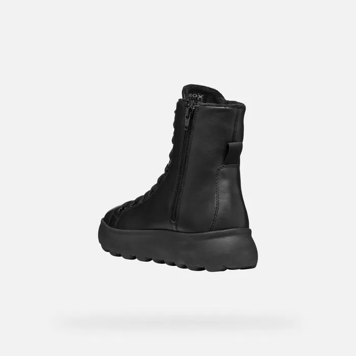 Woman Geox Ankle Boots SPHERICA EC41 WOMAN Black Ankle Boots With Laces Black
