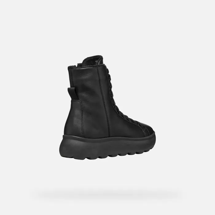 Woman Geox Ankle Boots SPHERICA EC41 WOMAN Black Ankle Boots With Laces Black