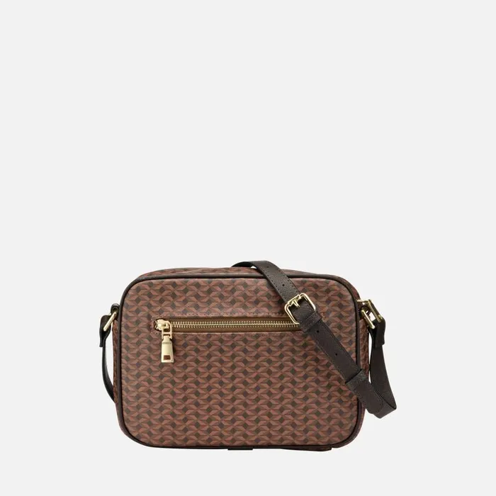 Woman Geox Bags CELESTYE WOMAN Dark Brown Crossbody Bag Dark Brown
