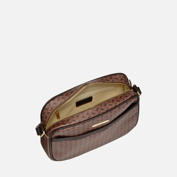 Woman Geox Bags CELESTYE WOMAN Dark Brown Crossbody Bag Dark Brown