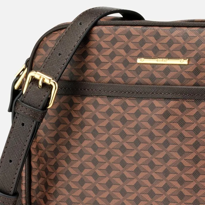 Woman Geox Bags CELESTYE WOMAN Dark Brown Crossbody Bag Dark Brown