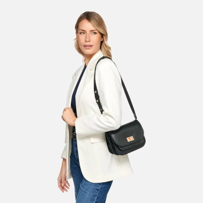 Woman Geox Bags FLAVRIE WOMAN Black Crossbody Bag Black