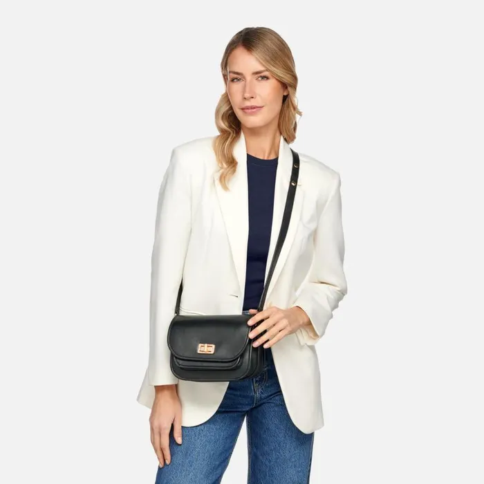 Woman Geox Bags FLAVRIE WOMAN Black Crossbody Bag Black