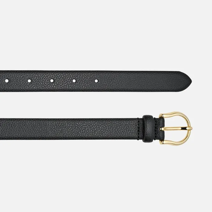Woman Geox Belts BELT WOMAN Black Leather Belt Black