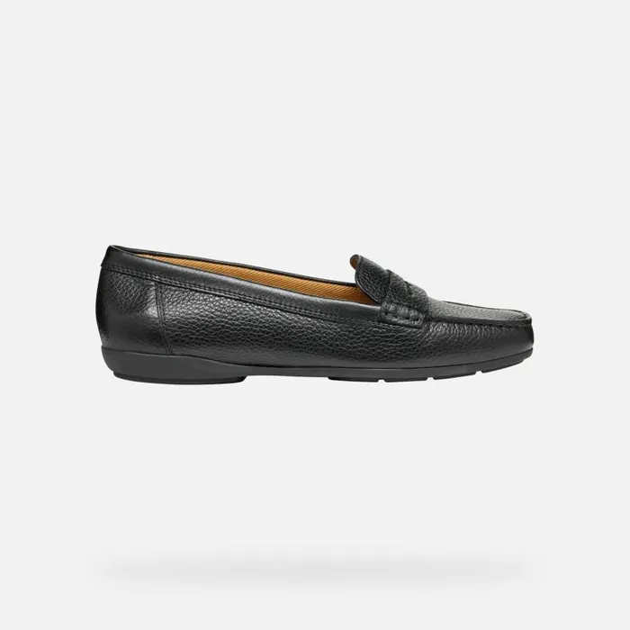 Woman Geox Loafers ANNYTAH MOC WOMAN Black Leather Loafers Black