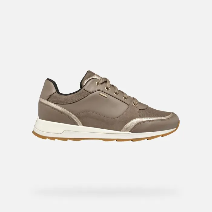 Woman Geox Sneakers NEW ANEKO ABX WOMAN Taupe Waterproof Trainers Taupe