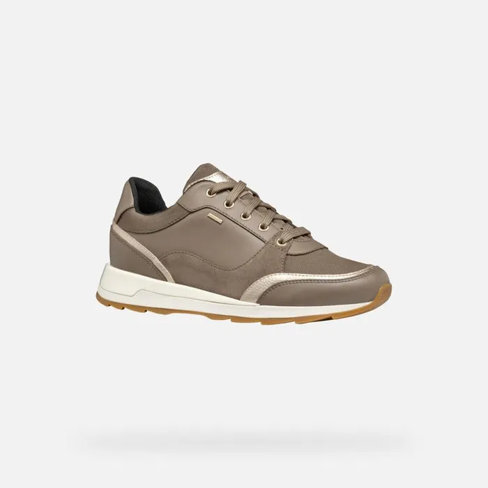 Woman Geox Sneakers NEW ANEKO ABX WOMAN Taupe Waterproof Trainers Taupe