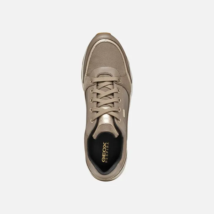 Woman Geox Sneakers NEW ANEKO ABX WOMAN Taupe Waterproof Trainers Taupe