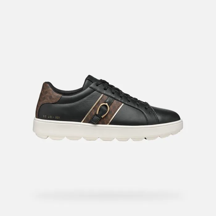 Woman Geox Sneakers SPHERICA ECUB1 WOMAN BlackDark Brown Low Top Sneakers Blackdark Brown