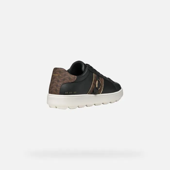 Woman Geox Sneakers SPHERICA ECUB1 WOMAN BlackDark Brown Low Top Sneakers Blackdark Brown