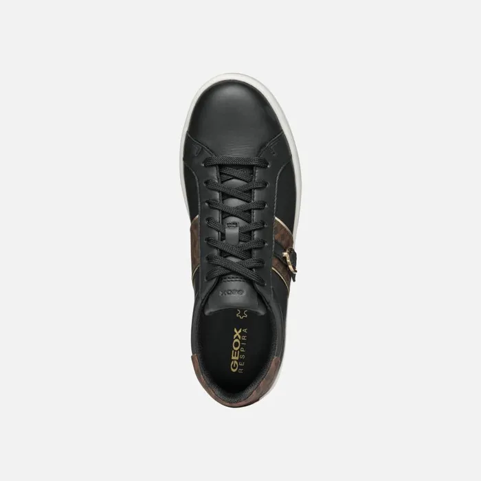 Woman Geox Sneakers SPHERICA ECUB1 WOMAN BlackDark Brown Low Top Sneakers Blackdark Brown