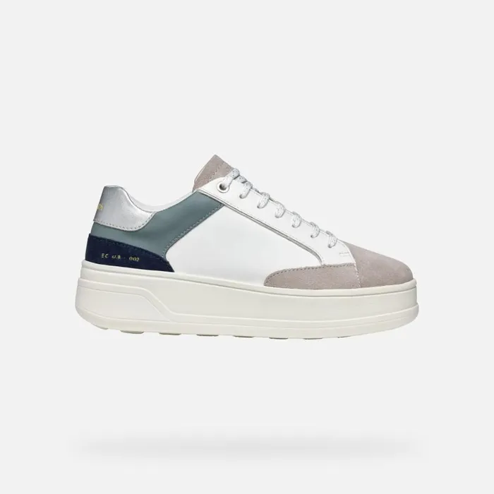 Woman Geox Sneakers SPHERICA ECUB2 WOMAN WhiteRock Low Top Sneakers Whiterock