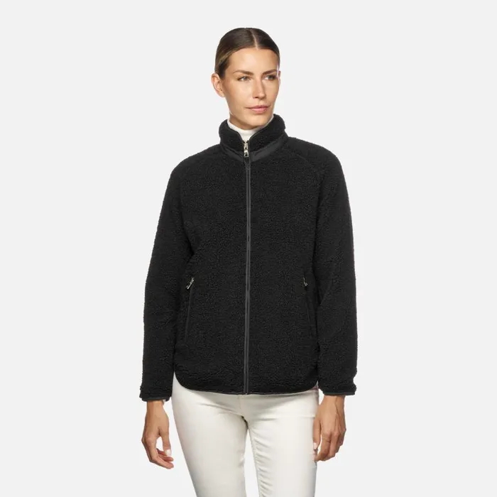 Woman Geox Sweatshirts And Hoodies SWEATER WOMAN Black Sweatshirt Black