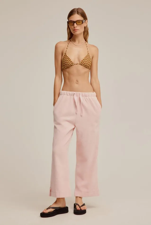 Woman Venroy Pants Woven Terry Crop Pant