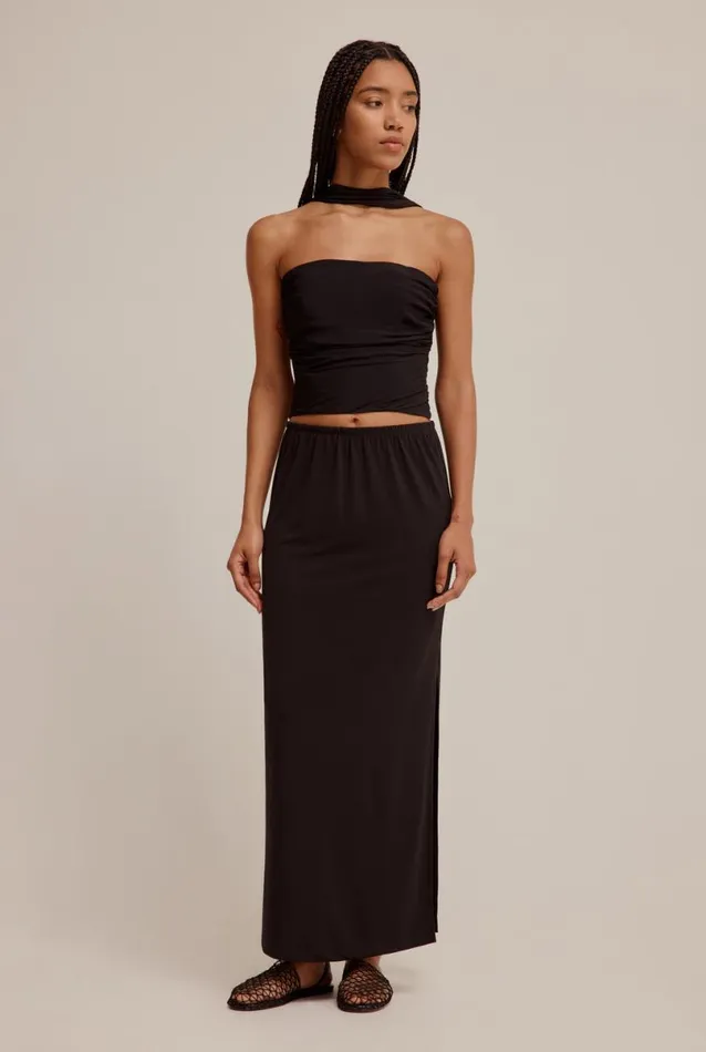 Woman Venroy Skirts Side Split Jersey Skirt