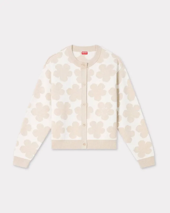 Women 039Hana Dots039 Embroidered Cardigan In Wool And Cotton Off White Kenzo Sweaters And Cardigans