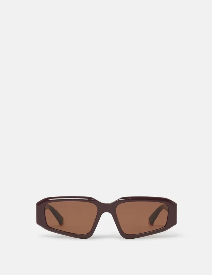 Women Abstract Rectangle Sunglasses Glossy Brown Stella McCartney Sunglasses