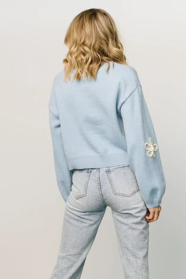 Women Annie Flower Knit Sweater Blue Baltic Born Sweaters Women Annie Flower Knit Sweater Blue Baltic Born Sweaters