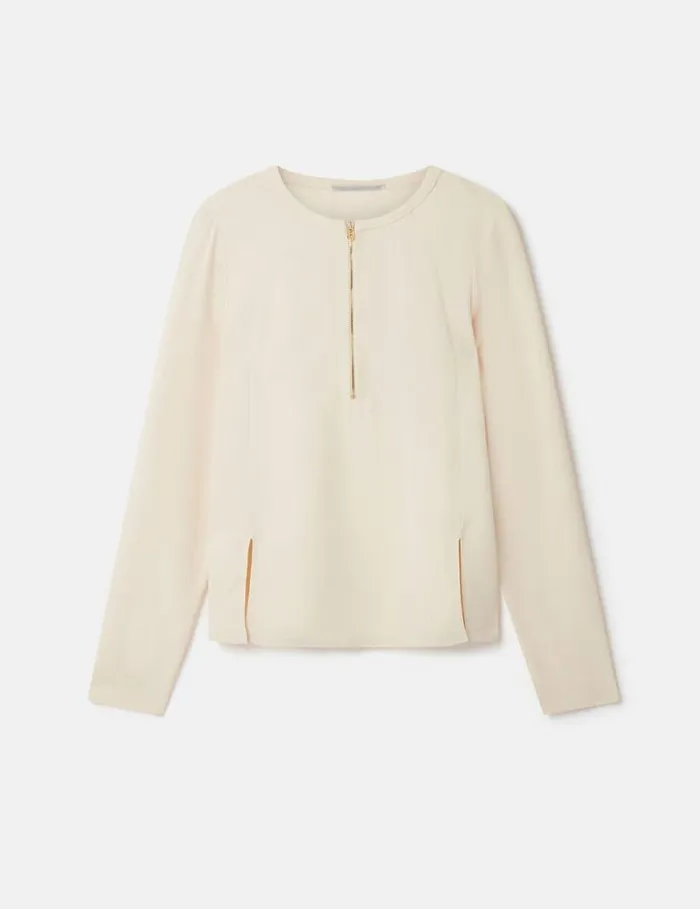 Women Arlesa Double Split Hem Zip Blouse Plaster Stella McCartney Tailoring