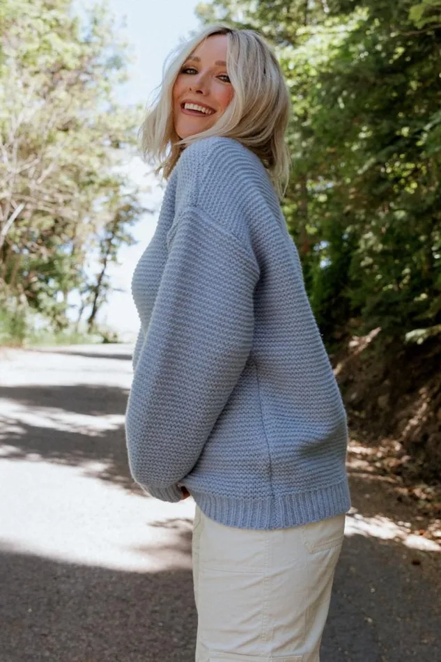 Women Bentley Chunky Knit Sweater Blue Baltic Born Sweaters