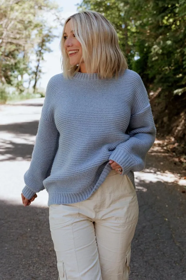 Women Bentley Chunky Knit Sweater Blue Baltic Born Sweaters