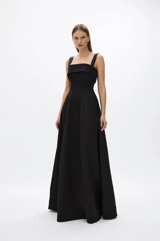Women Black Dresses Rachel Gilbert Serra Gown Black