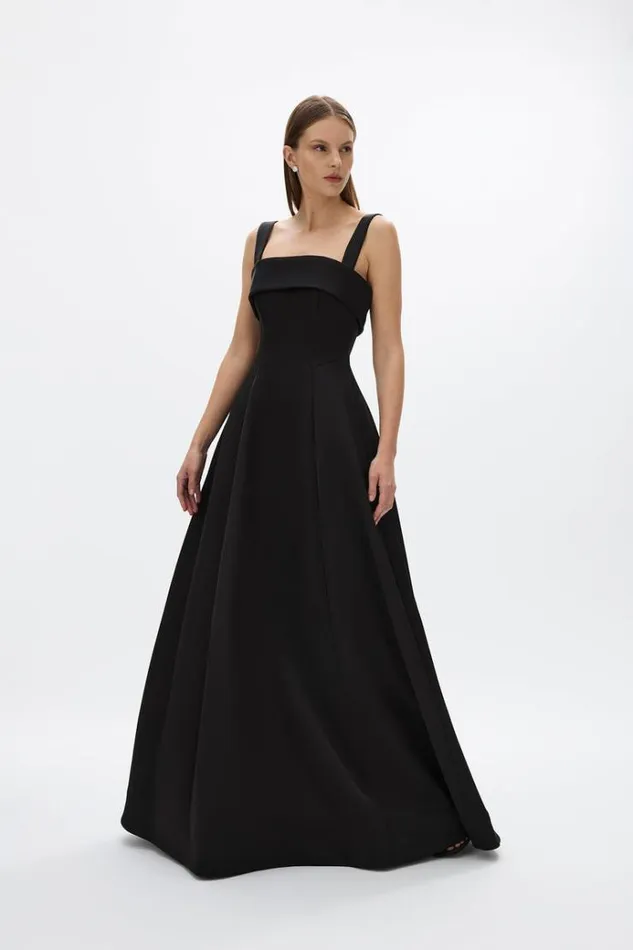 Women Black Dresses Rachel Gilbert Serra Gown Black