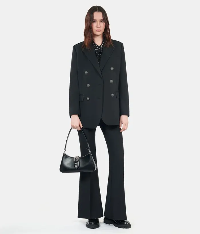 Women Black Wool Blend Suit Jacket THE KOOPLES Blazers and Suits
