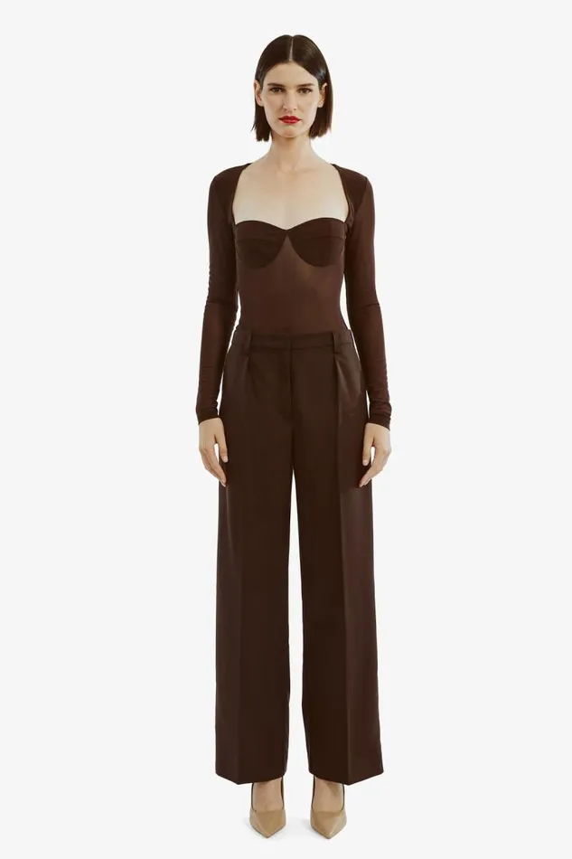 Women Bodysuits Bardot Carter Mesh Bodysuit In Chocolate Chocolate Women Bodysuits Bardot Carter Mesh Bodysuit In Chocolate Chocolate
