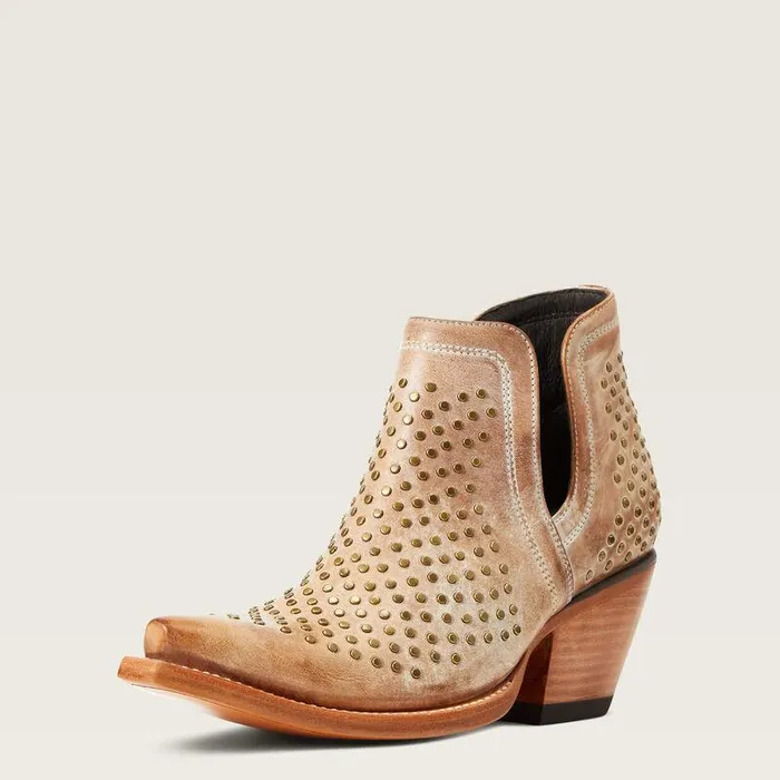 Women Booties Ariat Dixon Studs Western Boot Old West Tan