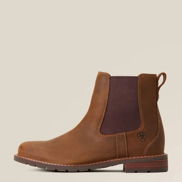 Women Booties Ariat Wexford Waterproof Chelsea Boot Weathered Brown