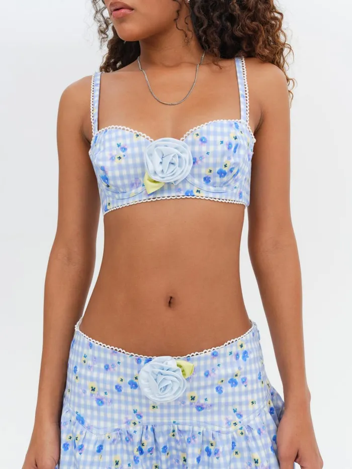 Women Brigitta Bra Top Blue For Love and Lemons Tops