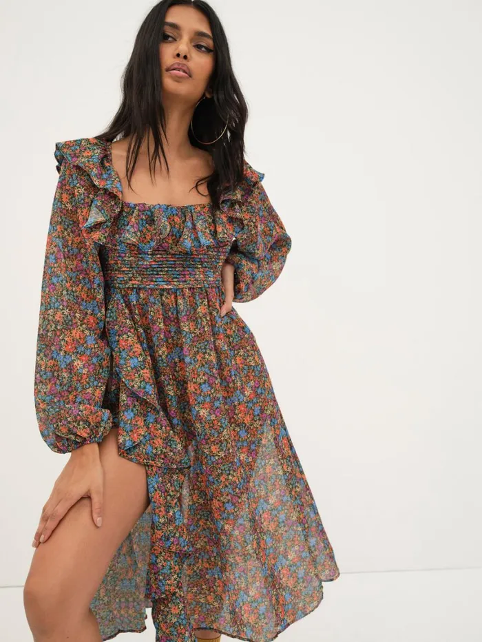 Women Brittany Midi Dress Blue For Love and Lemons Dresses