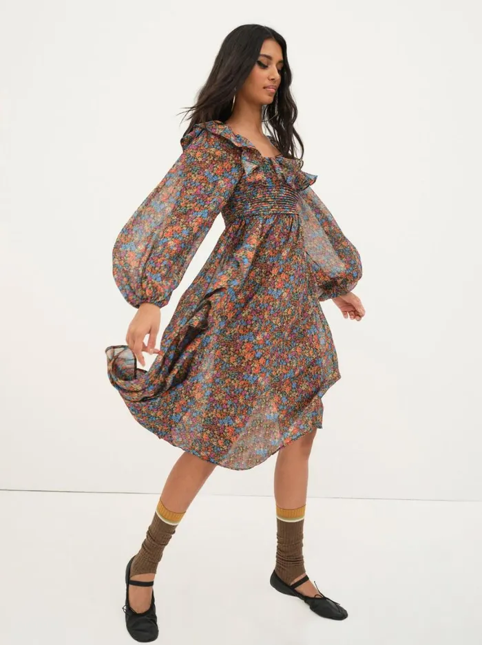 Women Brittany Midi Dress Blue For Love and Lemons Dresses