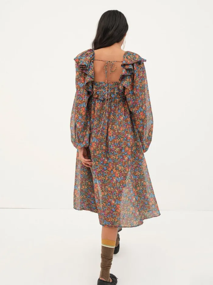 Women Brittany Midi Dress Blue For Love and Lemons Dresses