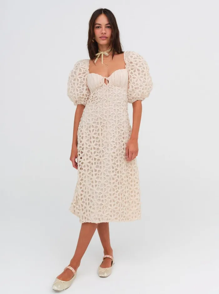 Women Brooke Midi Dress White For Love and Lemons Dresses