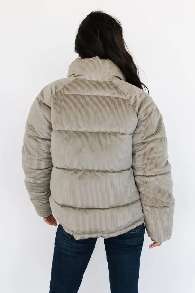 Women Bryant Corduroy Puffer Coat Light Sage Baltic Born Outerwear