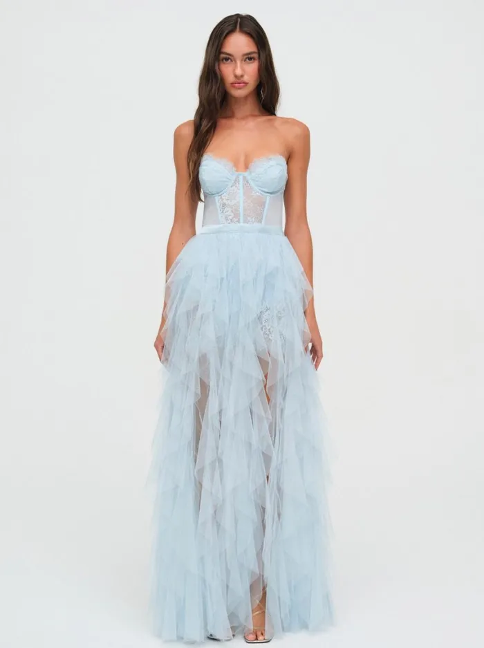 Women Bustier Gown Blue For Love and Lemons Dresses