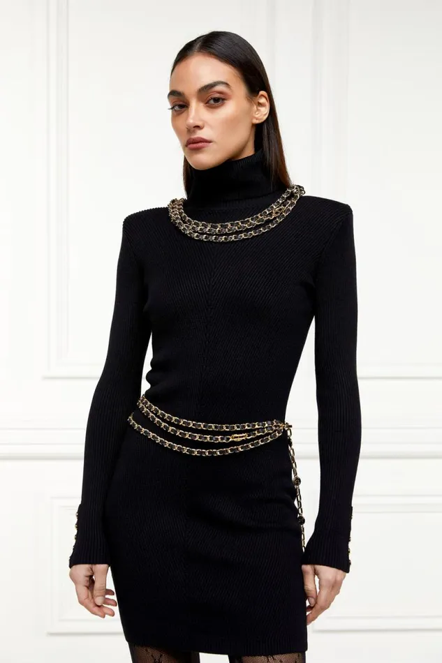 Women Chain Belt Black Gold Holland Cooper Belts