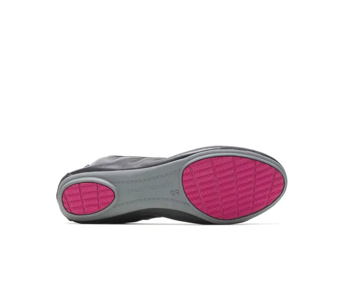 Women Chaste Ballet Black Leather Flats and SlipOns Hush Puppies