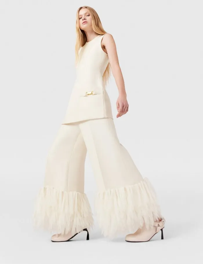 Women ClaspEmbellished Sleeveless Mini Dress Cream White Stella McCartney Dresses