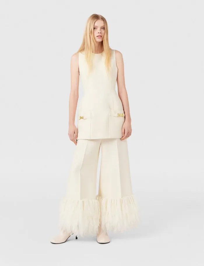 Women ClaspEmbellished Sleeveless Mini Dress Cream White Stella McCartney Dresses