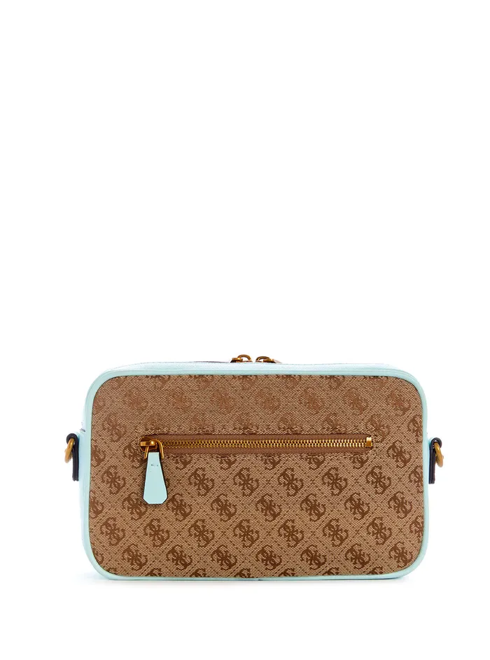 Women Crossbody GUESS Brown Blue Aviana Crossbody Camera Bag
