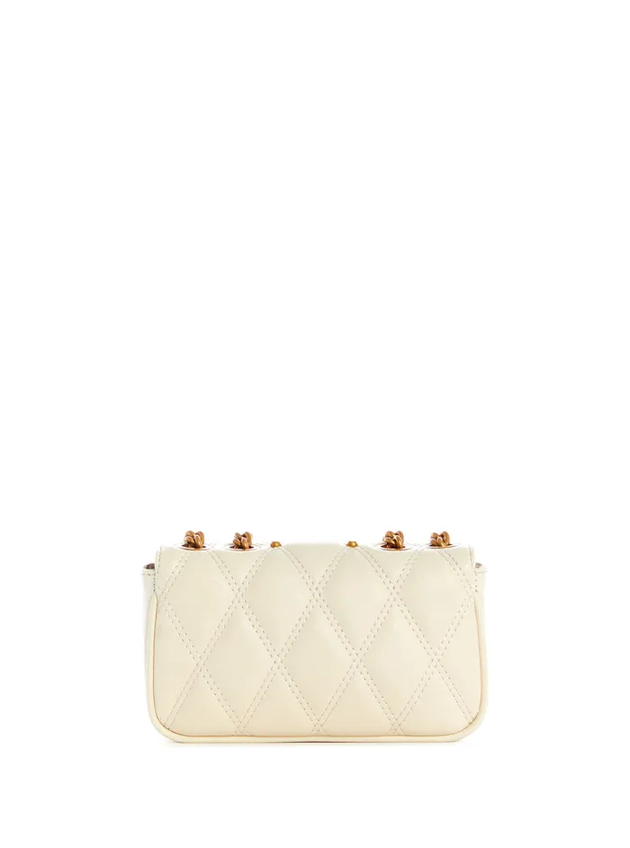 Women Crossbody GUESS White Triana Mirco Mini Crossbody Bag
