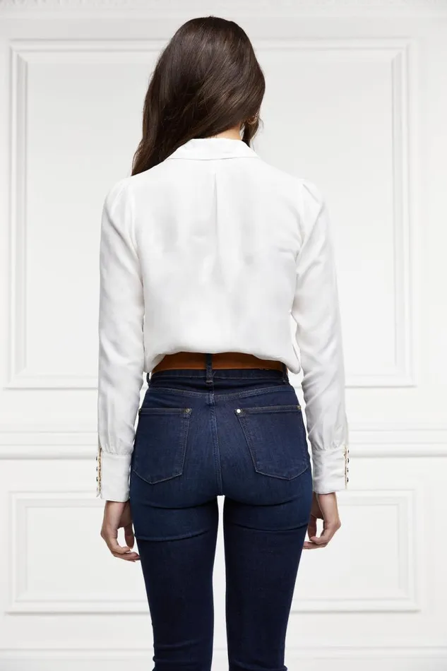 Women Cupro Shirt Bodysuit White Holland Cooper Shirts and Blouses Women Cupro Shirt Bodysuit White Holland Cooper Shirts and Blouses