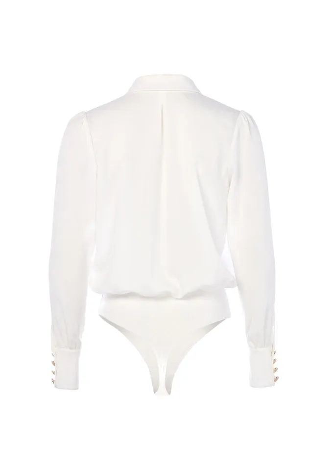 Women Cupro Shirt Bodysuit White Holland Cooper Shirts and Blouses Women Cupro Shirt Bodysuit White Holland Cooper Shirts and Blouses